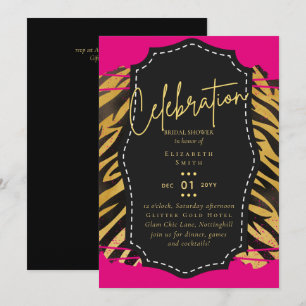 Convites Chá de panela Leah G - Glam Chic Blk Dourado