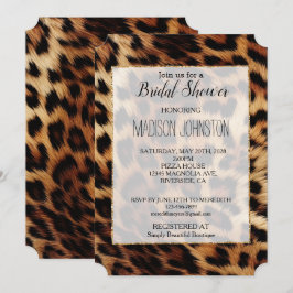 Convites Chá de panela Leopardo Chic Brown Cream