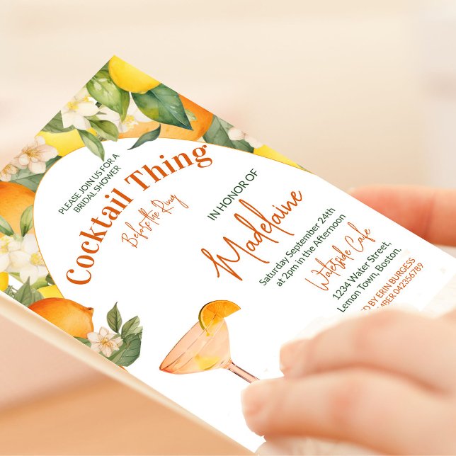 Convites Chá de panela Limão Laranja Citrus Coquetel (Criador carregado)