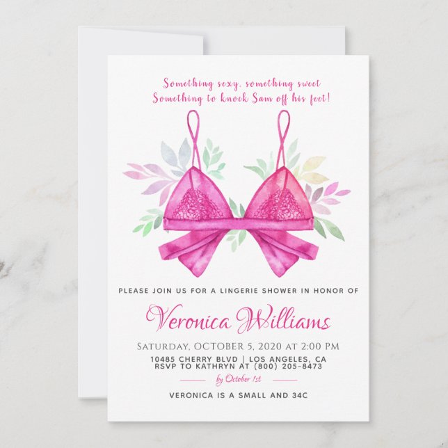 Convites Chá de panela lingerie (Frente)