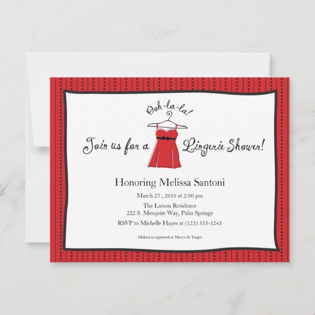 Convites Chá de panela Lingerie (Frente)