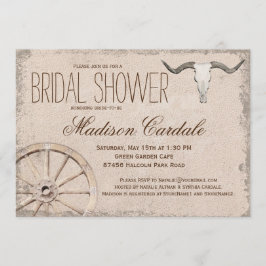 Convites Chá de panela Longhorn Rustic Wagon Wheel