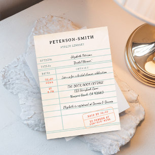 Convites Chá de panela Lover Ecru Da Biblioteca Vintage