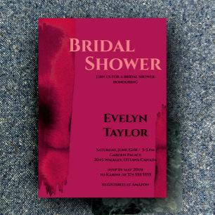 Convites Chá de panela Magenta Viva Moderno e Mínimo