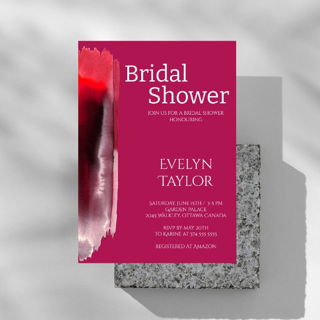 Convites Chá de panela Magenta Viva Moderno e Mínimo (Criador carregado)