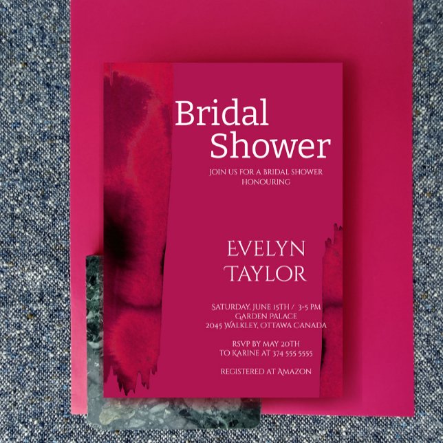 Convites Chá de panela Magenta Viva Moderno e Mínimo (Criador carregado)