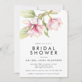 Convites Chá de panela Magnolia Cor de Água Rosa e Verde