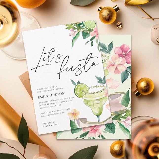 Convites Chá de panela Margarita Mexicana Fiesta (Criador carregado)