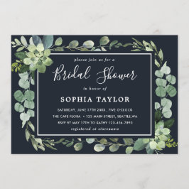 Convites Chá de panela Marinho azul com sucesso à meia-noit