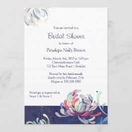 Convites Chá de panela Marinho de Jardim Chrysanthemum