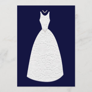 Convites Chá de panela Marinho - Vestido azul do Casament