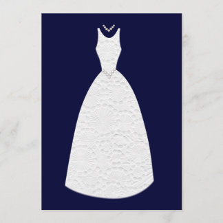 Convites Chá de panela Marinho  - Vestido azul do Casamento