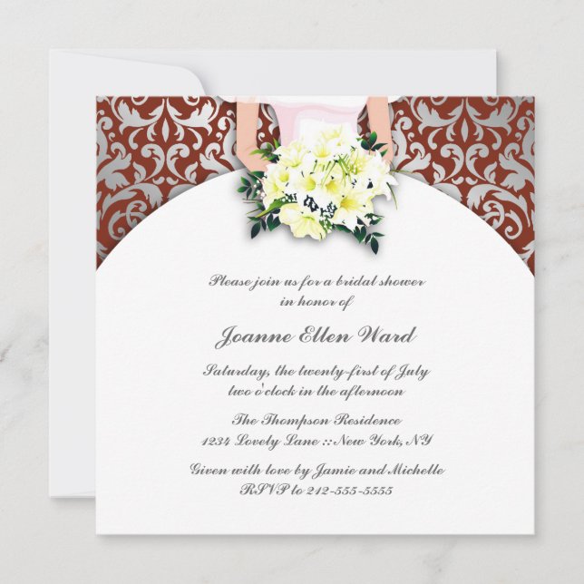 Convites Chá de panela marrom e amarelo (Frente)