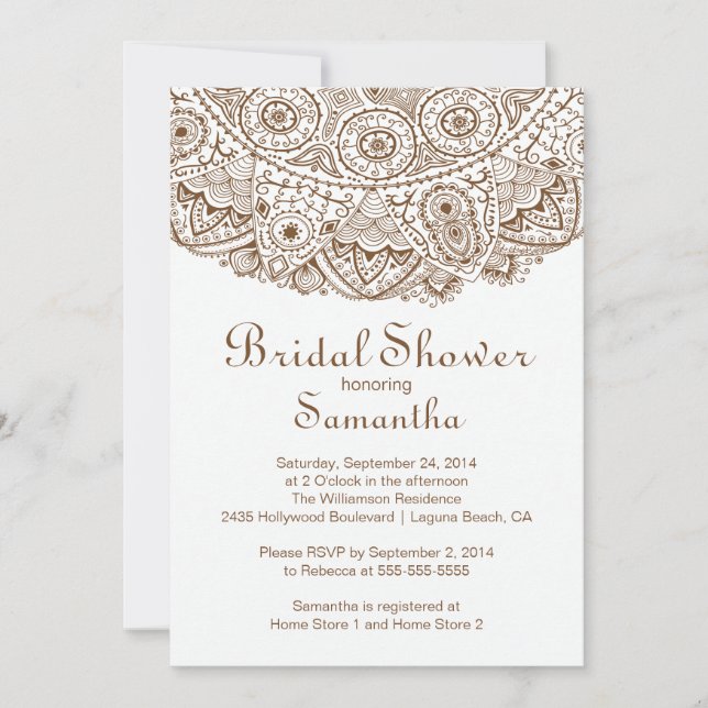 Convites Chá de panela Marrom Elegante (Frente)