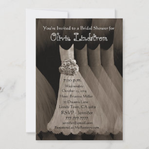 Convites Chá de panela Metálico de Vestidos de Bridesmaid
