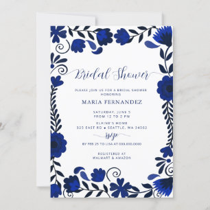 Convites Chá de panela mexicano Fiesta Blue Talavera