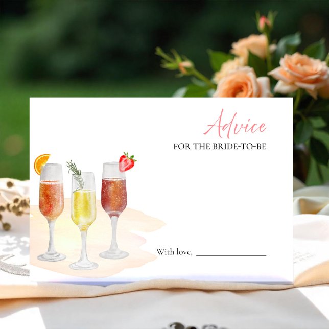 Convites Chá de panela Mimosas Advice para a Placa Noiva (Criador carregado)