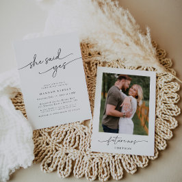 Convites Chá de panela Minimalista Elegante "Ela Disse Sim"