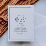 Convites Chá de panela Mínimo Brunch e Borracha<br><div class="desc">Este chá de panela minimalista e borbulhante é perfeito para um evento simples. A design romântica moderna apresenta a tipografia clássica, em preto e branco, emparelhada com uma caligrafia rústica, mas elegante, com estilo voltado para a mão. Personalizável em qualquer cor. Mantenha o design simples e elegante, como está, ou...</div>