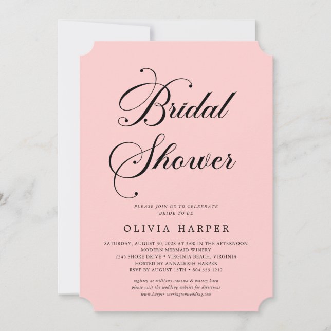 Convites Chá de panela mínimo de script preto clássico (Frente)