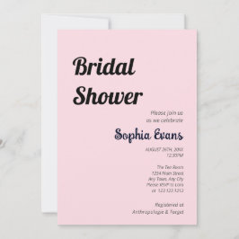 Convites Chá de panela Mínimo e Simples Rosa