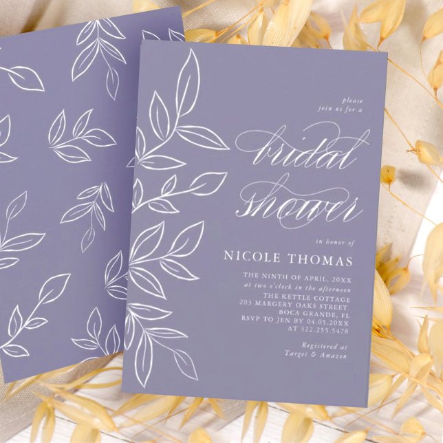 Convites Chá de panela Mínimo Elegante Elegante Violeta Sua (Criador carregado)
