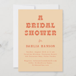 Convites Chá de panela Mínimo Laranja de Pêssego Ocidental