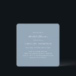 Convites Chá de panela Mínimo Moderno - Praça Dusty Blue<br><div class="desc">Convite minimalista ao Chá de panela moderno em azul empoeirado</div>