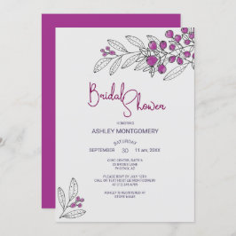 Convites Chá de panela Mínimo Roxo Deixa Berries