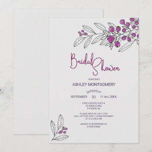 Convites Chá de panela Mínimo Roxo Deixa Berries