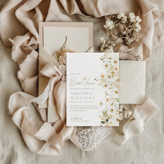 Convites Chá de panela Moderno Daisy Boho Wildflower