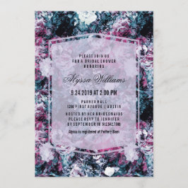 Convites Chá de panela Moderno Dark Moody Florals