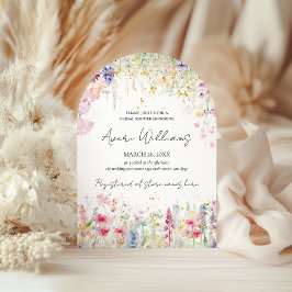 Convites Chá de panela Moderno de Boho com Aquarela de Flor
