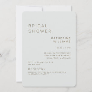 Convites Chá de panela Moderno de Sage Simples