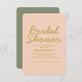 Convites Chá de panela Moderno de Tipografia Mínima Pastel