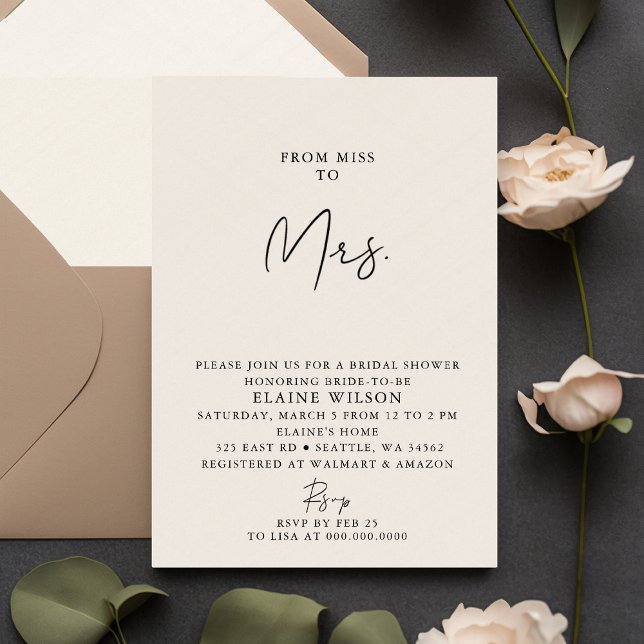 Convites Chá de panela Moderno Elegante Simples (Simple Elegant Modern Bridal Shower Invitation)