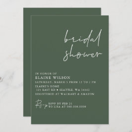 Convites Chá de panela Moderno Elegante Verde