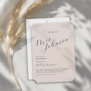 Convites Chá de panela moderno mínimo   O futuro, Sra.