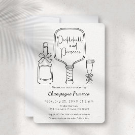 Convites Chá de panela Moderno Pickleball e Prosecco