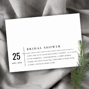 CONVITES CHÁ DE PANELA MODERNO PRETO E BRANCO DE TIPOGRAFIA