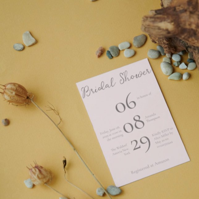 Convites Chá de panela Monograma Mínimo Simples (Criador carregado)