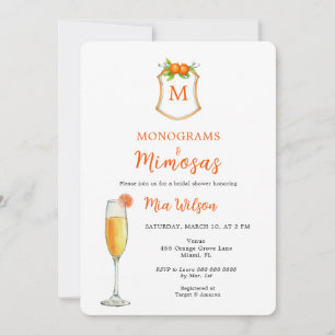 Convites Chá de panela Monogramas & Mimosas