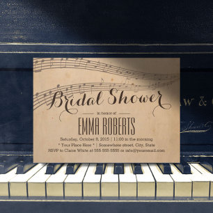 Convites Chá de panela Musical Vintage