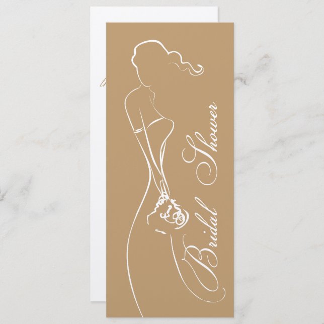 Convites Chá de panela na moda Bride Mocha (Frente/Verso)