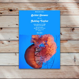 Convites Chá de panela Náutico da medusa azul-Marinho Elega