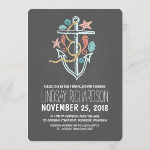 Convites Chá de panela náutico da praia do quadro