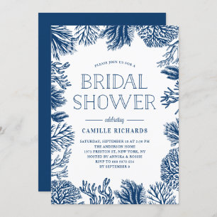 Convites Chá de panela Náutico dos recifes de coral azul ma