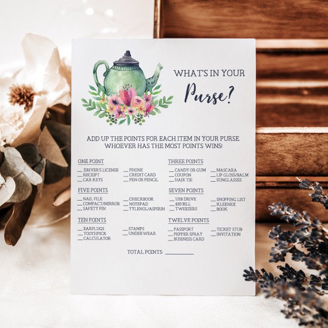 Convites Chá de panela O que há no seu jogo de bolsa (Criador carregado)