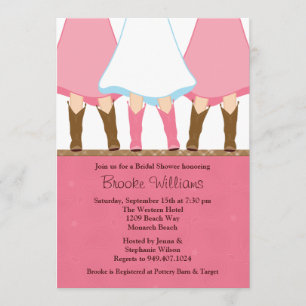 Convites Chá de panela ocidental das botas