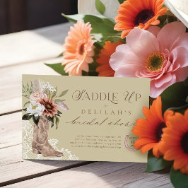 Convites Chá de panela Ocidental de Arranque da Cowgirl Sad